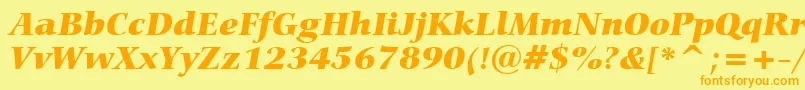 CarminaBlackItalicBt Font – Orange Fonts on Yellow Background