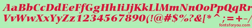 CarminaBlackItalicBt Font – Red Fonts on Green Background