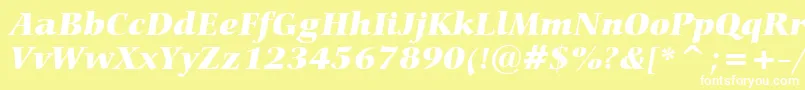 CarminaBlackItalicBt Font – White Fonts on Yellow Background