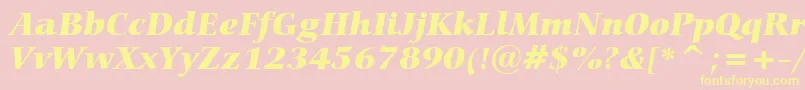 CarminaBlackItalicBt Font – Yellow Fonts on Pink Background