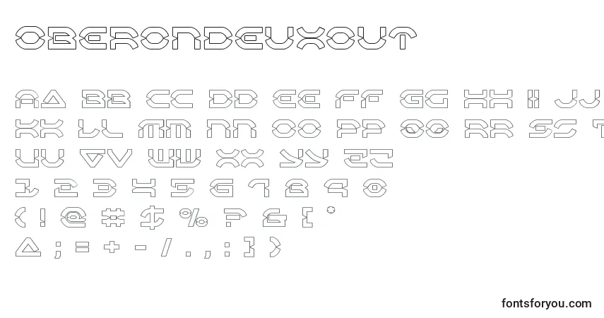 Czcionka Oberondeuxout – alfabet, cyfry, specjalne znaki