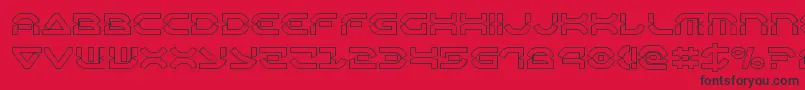 Oberondeuxout Font – Black Fonts on Red Background