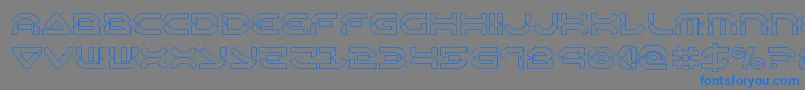 フォントOberondeuxout – 灰色の背景に青い文字