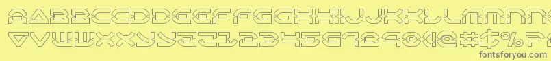 Oberondeuxout Font – Gray Fonts on Yellow Background
