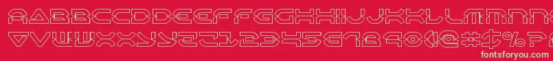 Oberondeuxout Font – Green Fonts on Red Background