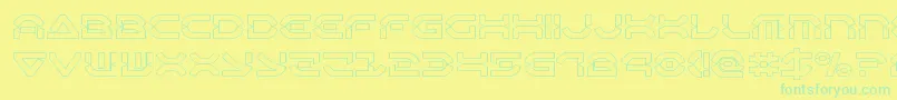 Fonte Oberondeuxout – fontes verdes em um fundo amarelo