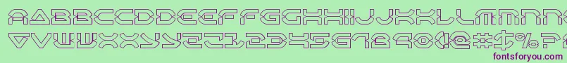Oberondeuxout Font – Purple Fonts on Green Background
