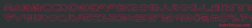Oberondeuxout Font – Red Fonts on Black Background