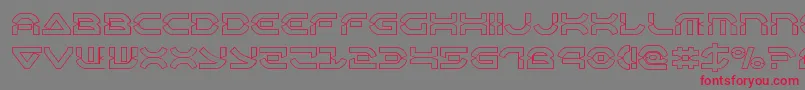Oberondeuxout Font – Red Fonts on Gray Background