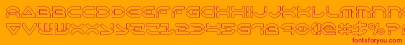 Oberondeuxout Font – Red Fonts on Orange Background