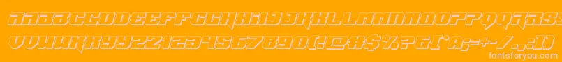 Jumpers3Dital-Schriftart – Rosa Schriften auf orangefarbenem Hintergrund