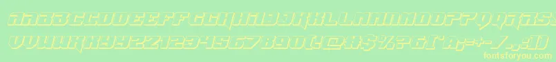 Jumpers3Dital Font – Yellow Fonts on Green Background