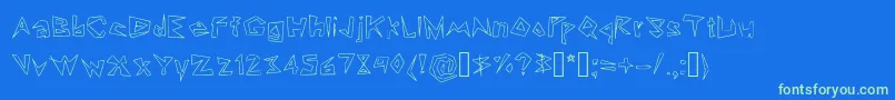 LookinLikeDiamonds Font – Green Fonts on Blue Background