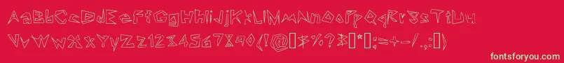 フォントLookinLikeDiamonds – 赤い背景に緑の文字