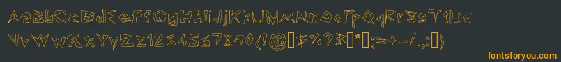 フォントLookinLikeDiamonds – 黒い背景にオレンジの文字