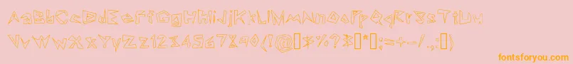 フォントLookinLikeDiamonds – オレンジの文字がピンクの背景にあります。