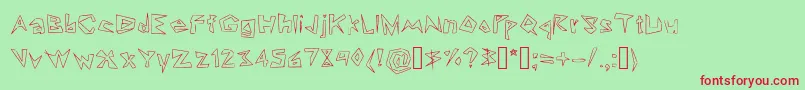 LookinLikeDiamonds-Schriftart – Rote Schriften auf grünem Hintergrund