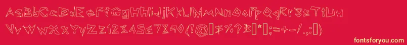Шрифт LookinLikeDiamonds – жёлтые шрифты на красном фоне