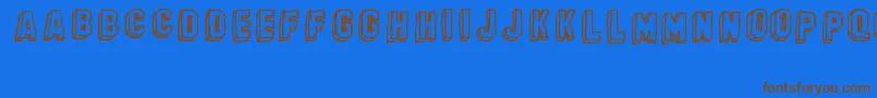 BanhartVer07Erc2008 Font – Brown Fonts on Blue Background