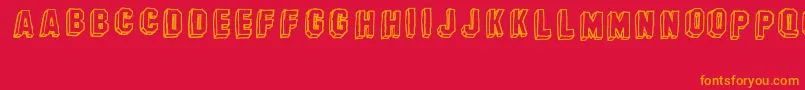 BanhartVer07Erc2008 Font – Orange Fonts on Red Background