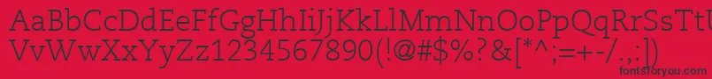 PmnCaeciliaLt45Light Font – Black Fonts on Red Background