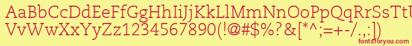 PmnCaeciliaLt45Light Font – Red Fonts on Yellow Background