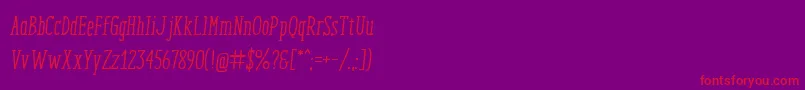 EnyoSerifMediumItalic-Schriftart – Rote Schriften auf violettem Hintergrund