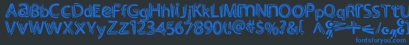 NightoutBold Font – Blue Fonts on Black Background