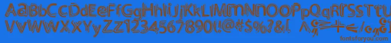 NightoutBold Font – Brown Fonts on Blue Background