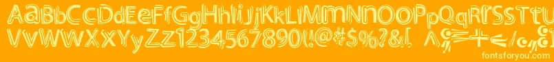 NightoutBold Font – Yellow Fonts on Orange Background