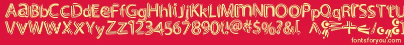 NightoutBold Font – Yellow Fonts on Red Background