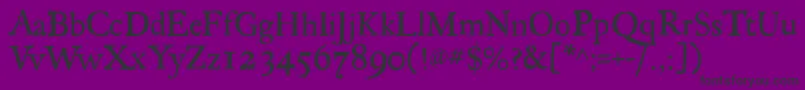 Regula-Schriftart – Schwarze Schriften auf violettem Hintergrund