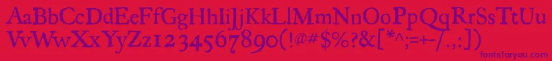 Regula Font – Purple Fonts on Red Background