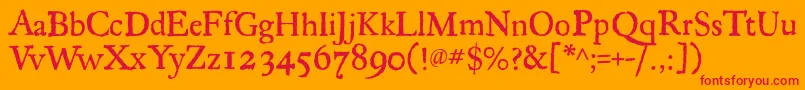 フォントRegula – オレンジの背景に赤い文字