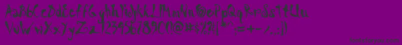 ScrawnCyrAoe-Schriftart – Schwarze Schriften auf violettem Hintergrund