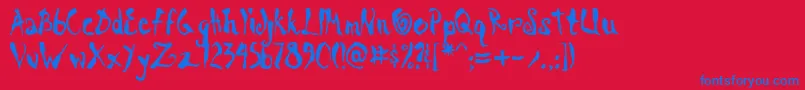 ScrawnCyrAoe Font – Blue Fonts on Red Background
