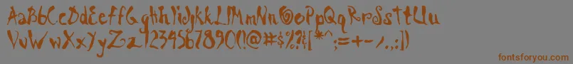ScrawnCyrAoe Font – Brown Fonts on Gray Background