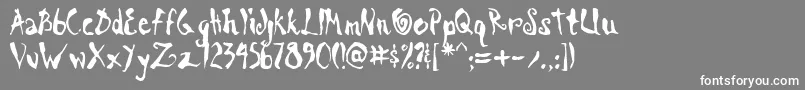 フォントScrawnCyrAoe – 灰色の背景に白い文字