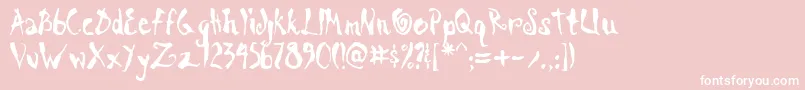 ScrawnCyrAoe Font – White Fonts on Pink Background