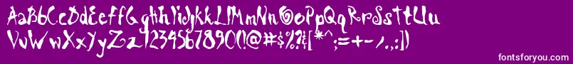フォントScrawnCyrAoe – 紫の背景に白い文字
