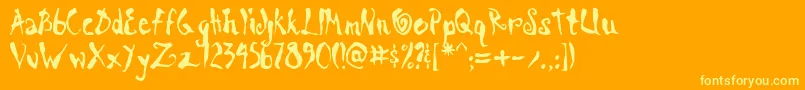 ScrawnCyrAoe Font – Yellow Fonts on Orange Background