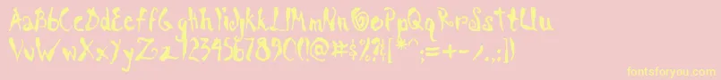 ScrawnCyrAoe Font – Yellow Fonts on Pink Background