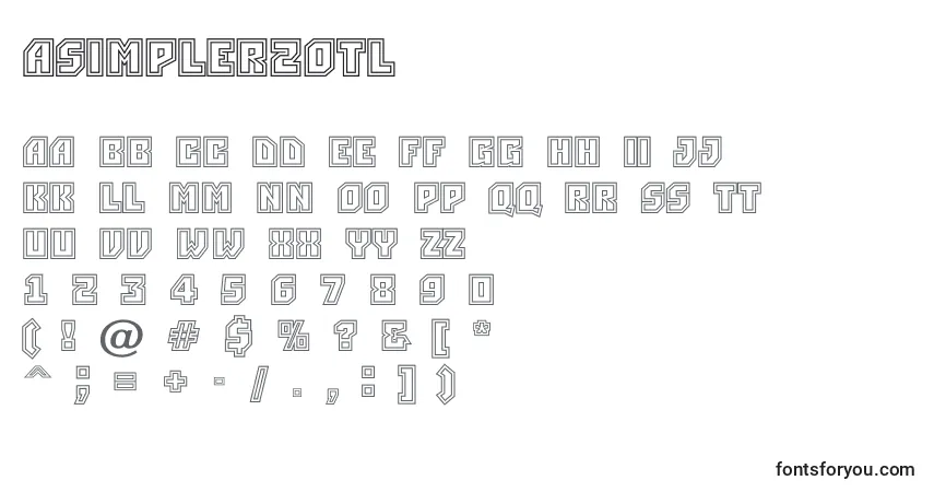 ASimpler2otl-fontti – aakkoset, numerot, erikoismerkit