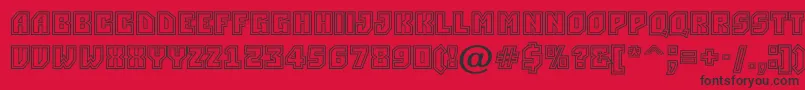 ASimpler2otl-fontti – mustat fontit punaisella taustalla