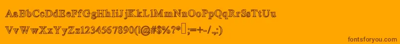 Closetoto Font – Brown Fonts on Orange Background