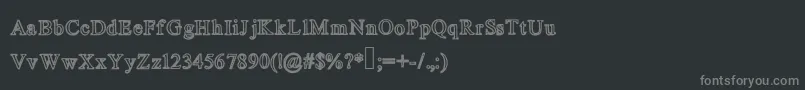 フォントClosetoto – 黒い背景に灰色の文字