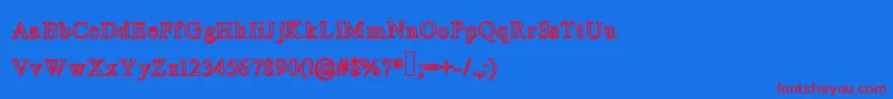 Closetoto Font – Red Fonts on Blue Background