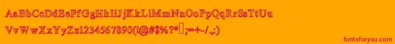 Closetoto Font – Red Fonts on Orange Background
