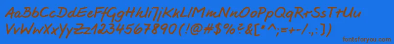 Jesco3Handwriting Font – Brown Fonts on Blue Background