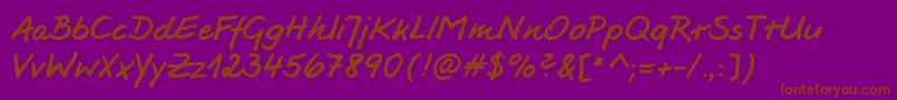 Fonte Jesco3Handwriting – fontes marrons em um fundo roxo